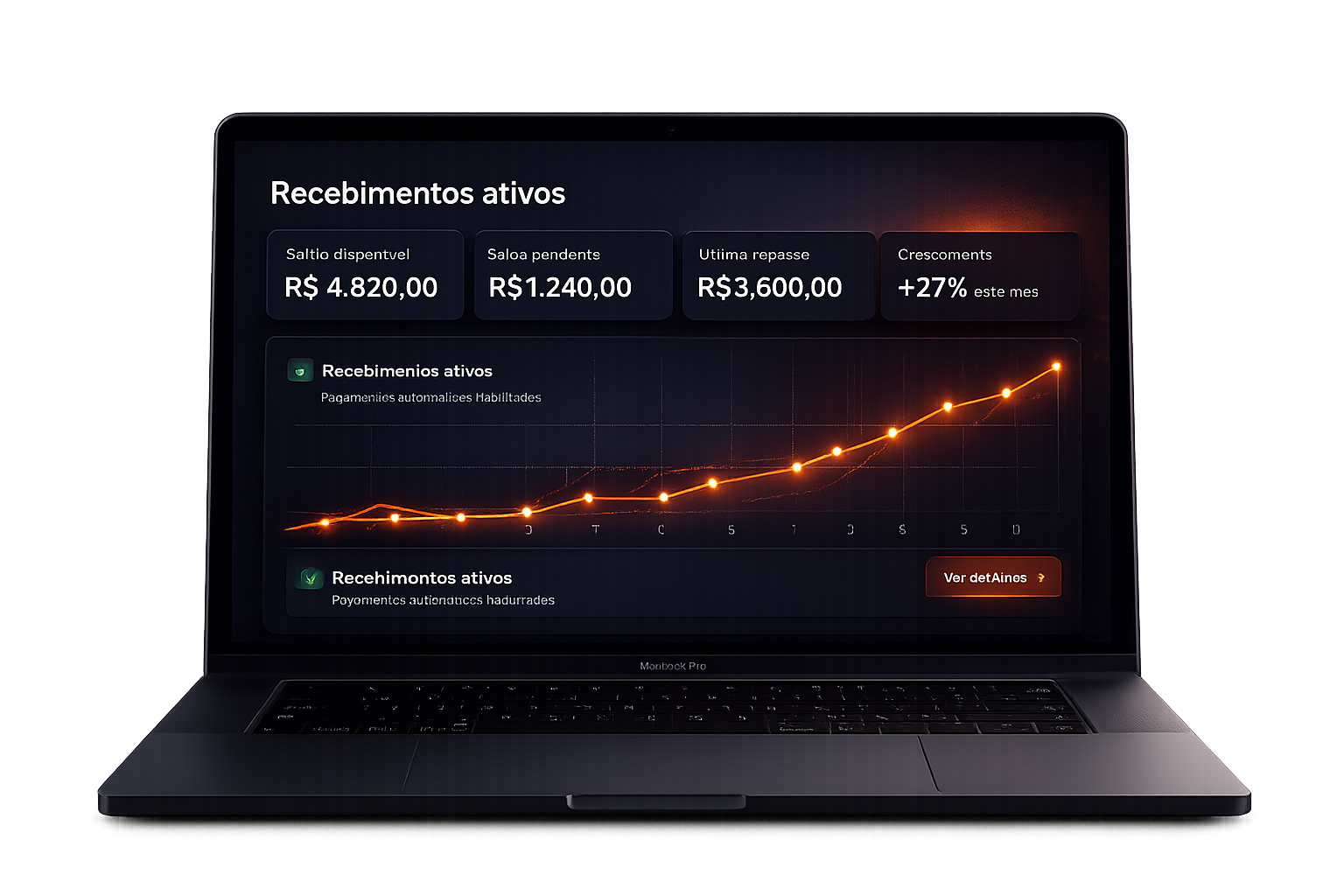 Interface de recebimentos Strenuz Pay